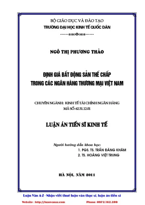 Định Giá Bất Động Sản Thế Chấp Trong Hoạt Động Cho Vay