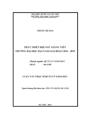 Phát Triển Đội Ngũ Giảng Viên Trường Đại Học Đại Nam