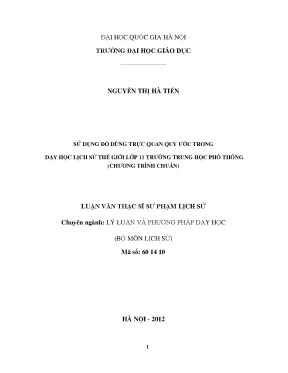 Sử Dụng Đồ Dùng Trực Quan Trong Dạy Học Lịch Sử Lớp 11