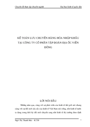 Kế Toán Lưu Chuyển Hàng Hóa Nhập Khẩu Tại Công Ty Địa Ốc