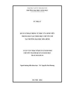 Quản Lý Hoạt Động Tự Học Của Sinh Viên Trong Đào Tạo Tín