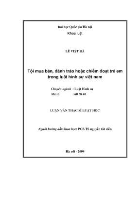 Nghiên cứu tội mua bán và chiếm đoạt trẻ em trong luật