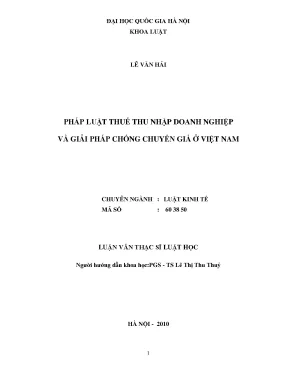 Giải pháp chống chuyển giá và pháp luật thuế thu nhập
