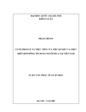 Cơ sở pháp lý và thực tiễn hợp đồng tín dụng người mua