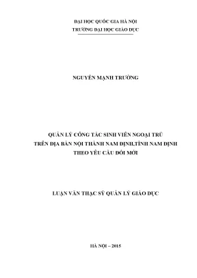 Quản lý sinh viên ngoại trú tại Nam Định: Đổi mới và