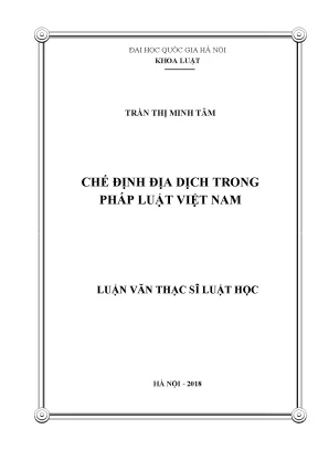 Chế Định Địa Dịch Trong Pháp Luật Việt Nam: Nghiên Cứu