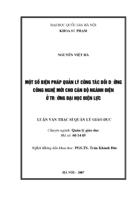 Biện Pháp Quản Lý Bồi Dưỡng Công Nghệ Mới Cho Cán Bộ