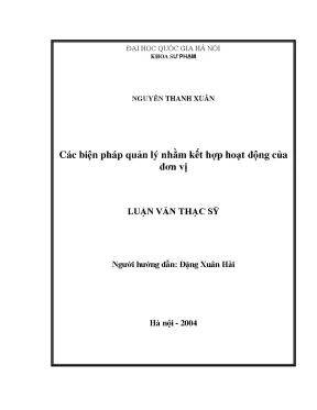 Các Biện Pháp Quản Lý Kết Hợp Hoạt Động Đơn Vị Trong