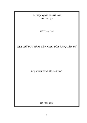 Xét Xử Sơ Thẩm Tòa Án Quân Sự: Luận Văn Thạc Sĩ Về Quy