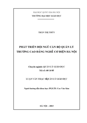 Phát Triển Đội Ngũ Cán Bộ Quản Lý Tại Trường Cao Đẳng