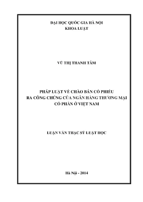 Pháp Luật Chào Bán Cổ Phiếu Ra Công Chúng Của Ngân Hàng