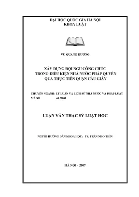 Xây Dựng Đội Ngũ Công Chức Trong Nhà Nước Pháp Quyền Tại