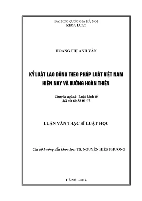 Kỷ Luật Lao Động Theo Pháp Luật Việt Nam: Thực Trạng và