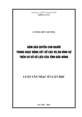Bảo Đảm Quyền Con Người Trong Xét Xử Hình Sự Tại Đắk Nông