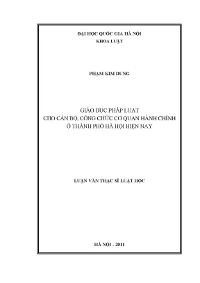 Giáo Dục Pháp Luật Cho Cán Bộ Công Chức Tại Hà Nội: Thực