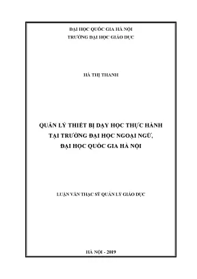 Quản Lý Thiết Bị Dạy Học Thực Hành Tại Trường Đại Học