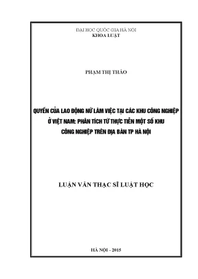 Phân Tích Quyền Lao Động Nữ Tại Các Khu Công Nghiệp Ở