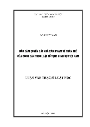 Bảo Đảm Quyền Bất Khả Xâm Phạm Thân Thể Công Dân Theo