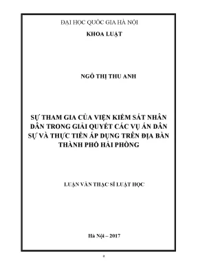 Sự Tham Gia Của Viện Kiểm Sát Nhân Dân Trong Giải Quyết