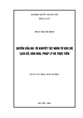 Quyền của Người Khuyết Tật: Lịch Sử, Văn Hóa và Thực