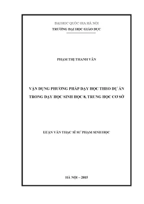 Vận Dụng Phương Pháp Dạy Học Theo Dự Án Trong Dạy Học