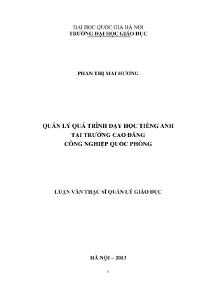 Quản lý quá trình dạy học tiếng Anh tại trường cao đẳng
