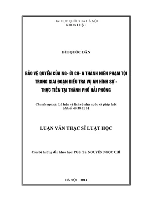 Bảo vệ quyền lợi của người chưa thành niên phạm tội