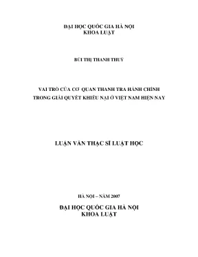 Vai trò của cơ quan thanh tra hành chính trong giải