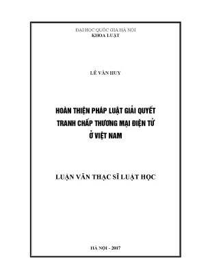 Hoàn thiện pháp luật giải quyết tranh chấp thương mại