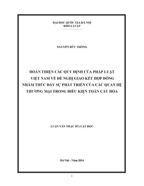 Hoàn thiện quy định pháp luật về hợp đồng trong thương