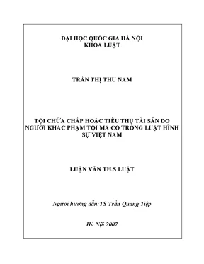Tội Chứa Chấp và Tiêu Thụ Tài Sản Phạm Tội trong Luật