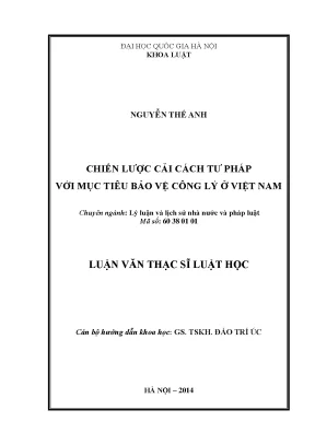 Chiến lược cải cách tư pháp và bảo vệ công lý ở Việt Nam