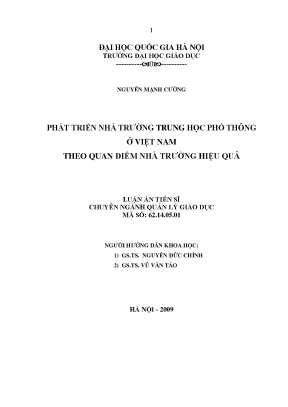 Phát Triển Nhà Trường Trung Học Phổ Thông Ở Việt Nam