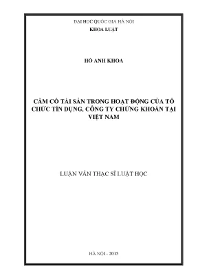 Cầm Cố Tài Sản Trong Hoạt Động Tín Dụng và Chứng Khoán