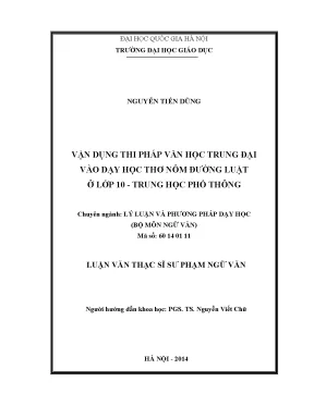 Vận Dụng Thi Pháp Văn Học Trung Đại Trong Dạy Thơ Nôm 