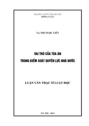 Vai trò của Tòa án trong việc kiểm soát quyền lực nhà nước