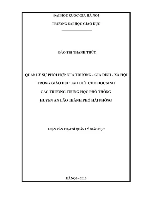 Quản Lý Phối Hợp Nhà Trường, Gia Đình và Xã Hội Trong
