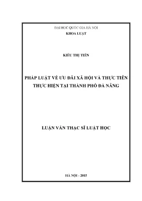 Luận Văn Thạc Sĩ Về Ưu Đãi Xã Hội Tại Đà Nẵng