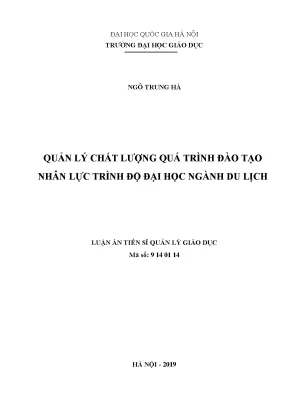 Quản Lý Chất Lượng Đào Tạo Nhân Lực Ngành Du Lịch Trình