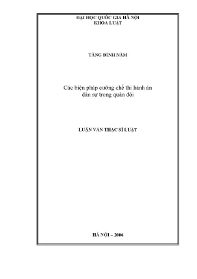 Biện Pháp Cưỡng Chế Thi Hành Án Dân Sự Trong Quân Đội