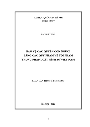 Bảo vệ quyền con người qua quy phạm tội phạm trong pháp