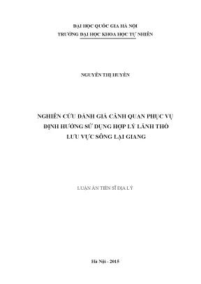 Nghiên cứu đánh giá cảnh quan lãnh thổ lưu vực sông Lại 