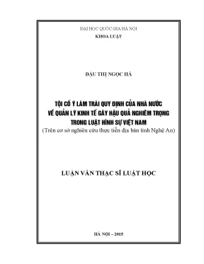 Tội Cố Ý Làm Trái Quy Định Nhà Nước Về Quản Lý Kinh Tế: