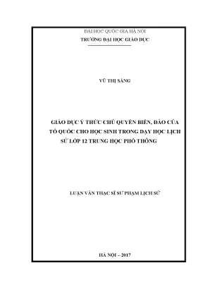 Giáo Dục Ý Thức Chủ Quyền Biển Đảo Tổ Quốc Trong Dạy Học