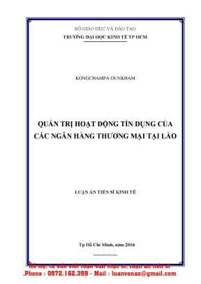 Quản Trị Hoạt Động Tín Dụng Tại Ngân Hàng Thương Mại Ở Lào
