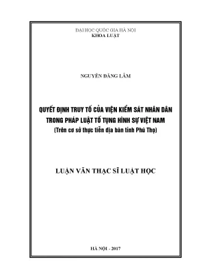 Quyết Định Truy Tố Của Viện Kiểm Sát Nhân Dân Trong Tố