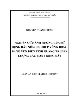 Nghiên cứu ảnh hưởng của sử dụng đất nông nghiệp đến 