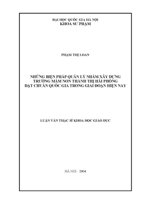 Biện Pháp Quản Lý Xây Dựng Trường Mầm Non Đạt Chuẩn Quốc