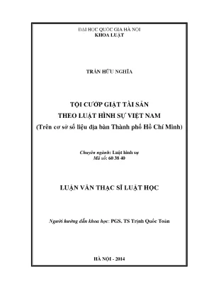 Nghiên cứu tội cướp giật tài sản theo luật hình sự Việt