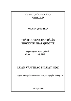 Thẩm quyền của Tòa án trong Tư pháp Quốc tế: Luận văn